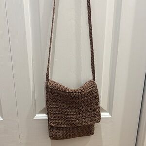 Brown Crochet Shoulder Bag